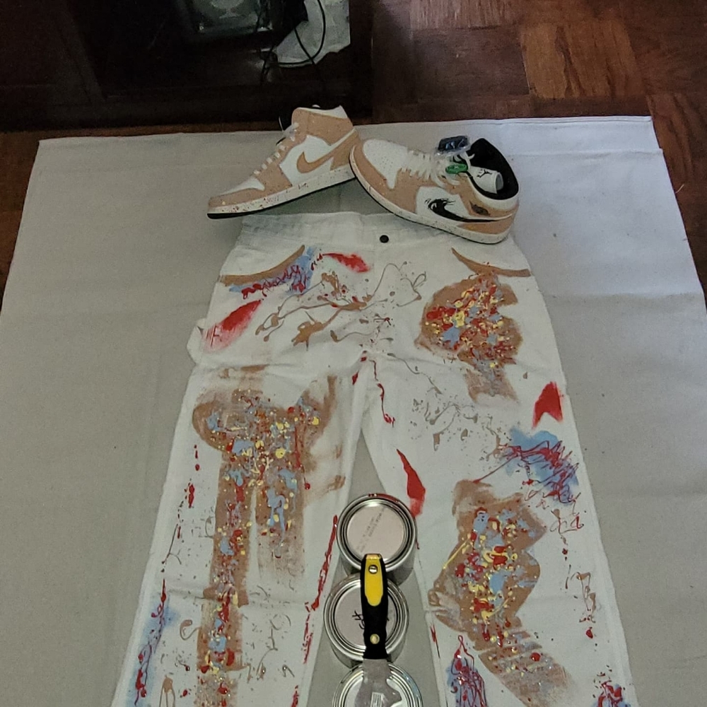 Custom design Paint splatter pants